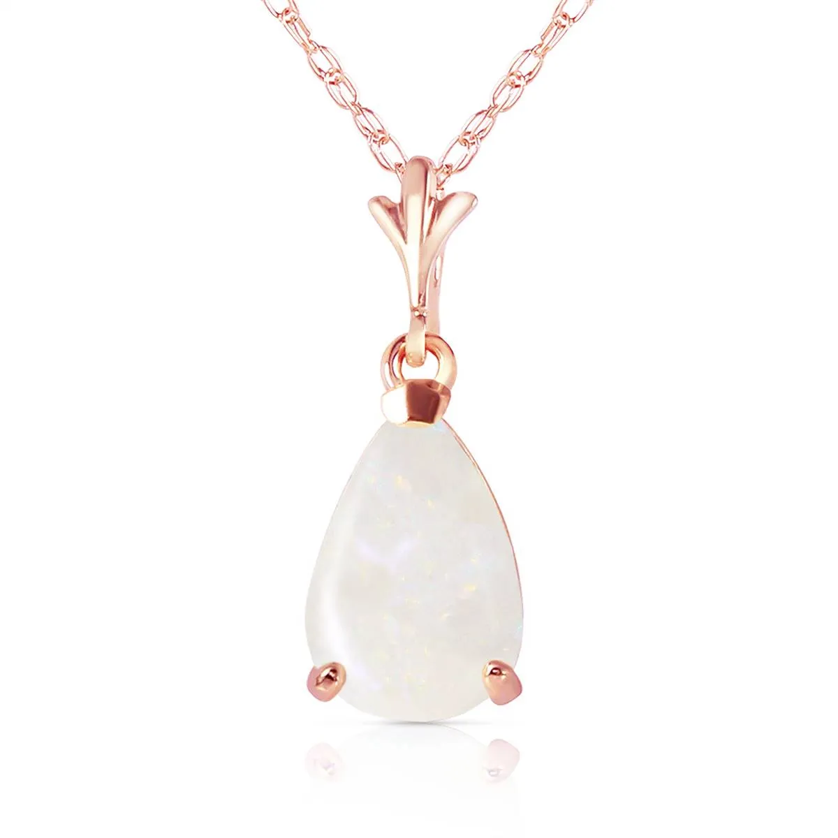 0.77 Carat 14K Solid Rose Gold Necklace Natural Opal