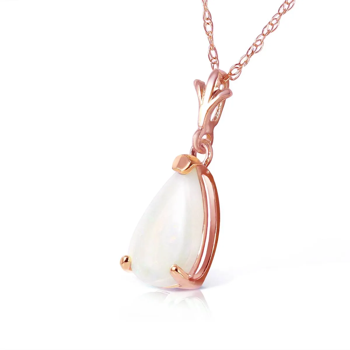 0.77 Carat 14K Solid Rose Gold Necklace Natural Opal