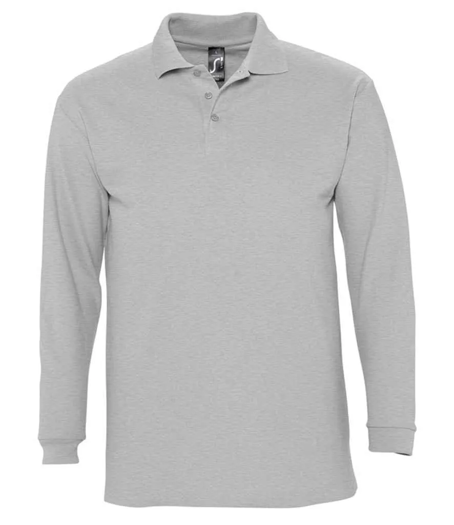 11353 - SOL'S Winter II Long Sleeve Cotton Piqué Polo Shirt