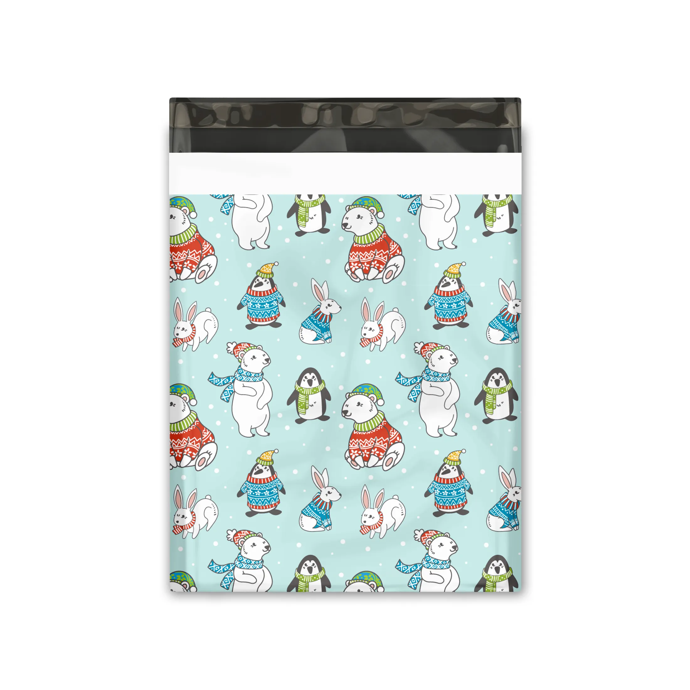 12x15" Winter Animals Designer Poly Mailers Shipping Envelopes Premium Printed Bags