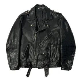 1960’S COWHIDE MADE IN USA CROPPED LEATHER MOTO JACKET MEDIUM