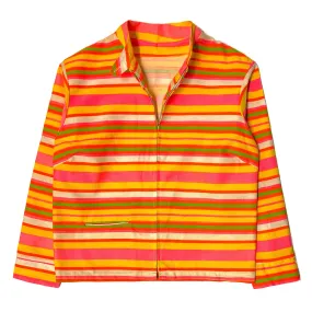 1960’S PSYCHEDELIC STRIPE MADE IN USA CROPPED ZIP JACKET SMALL