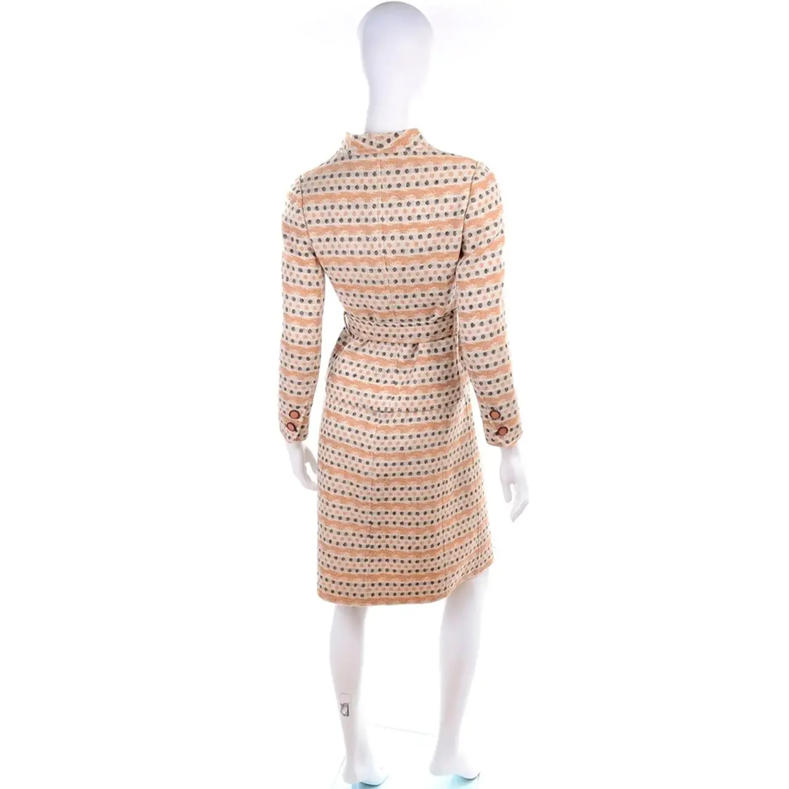 1970s Vintage Emanuel Ungaro Knit Dress & Jacket Suit in Orange Print