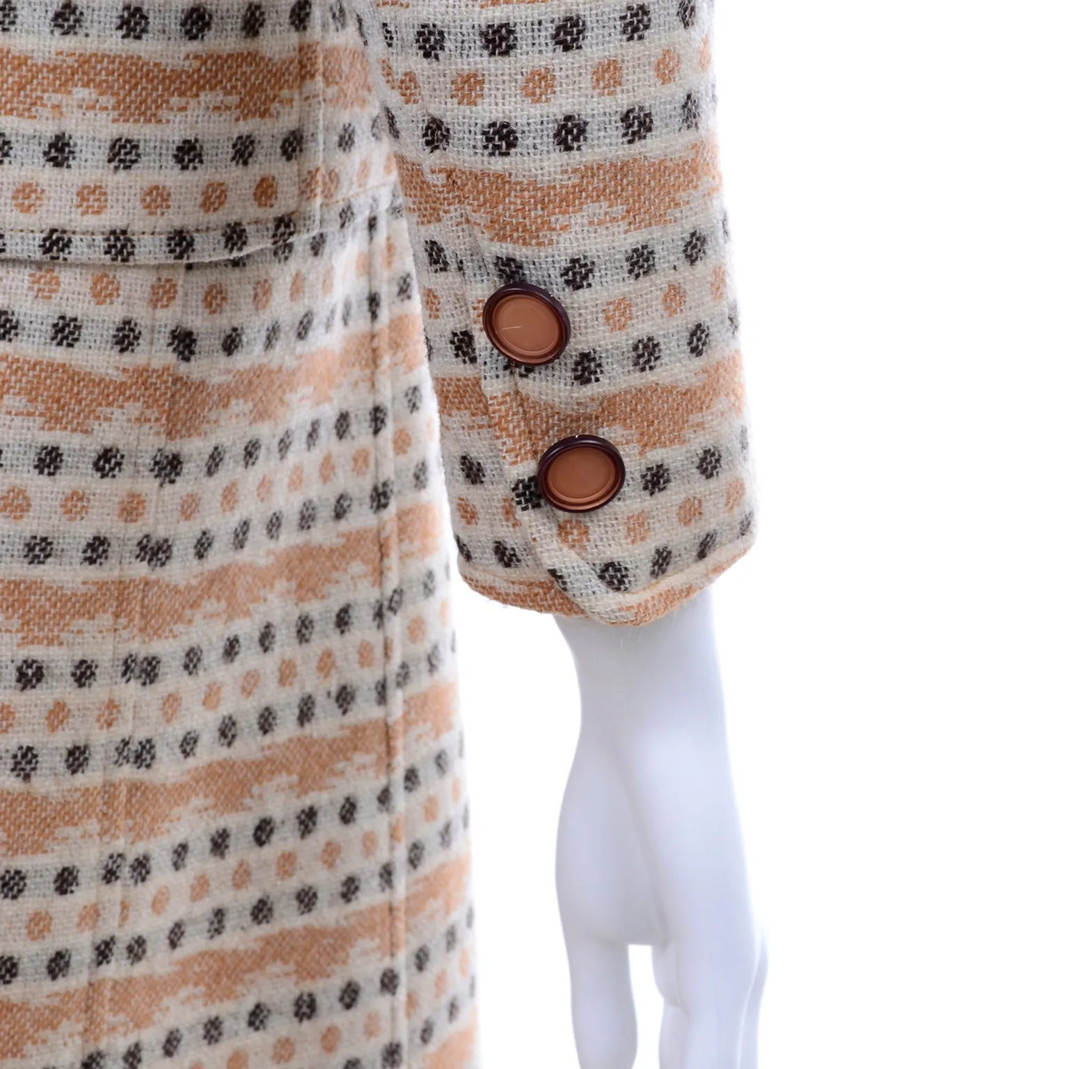 1970s Vintage Emanuel Ungaro Knit Dress & Jacket Suit in Orange Print