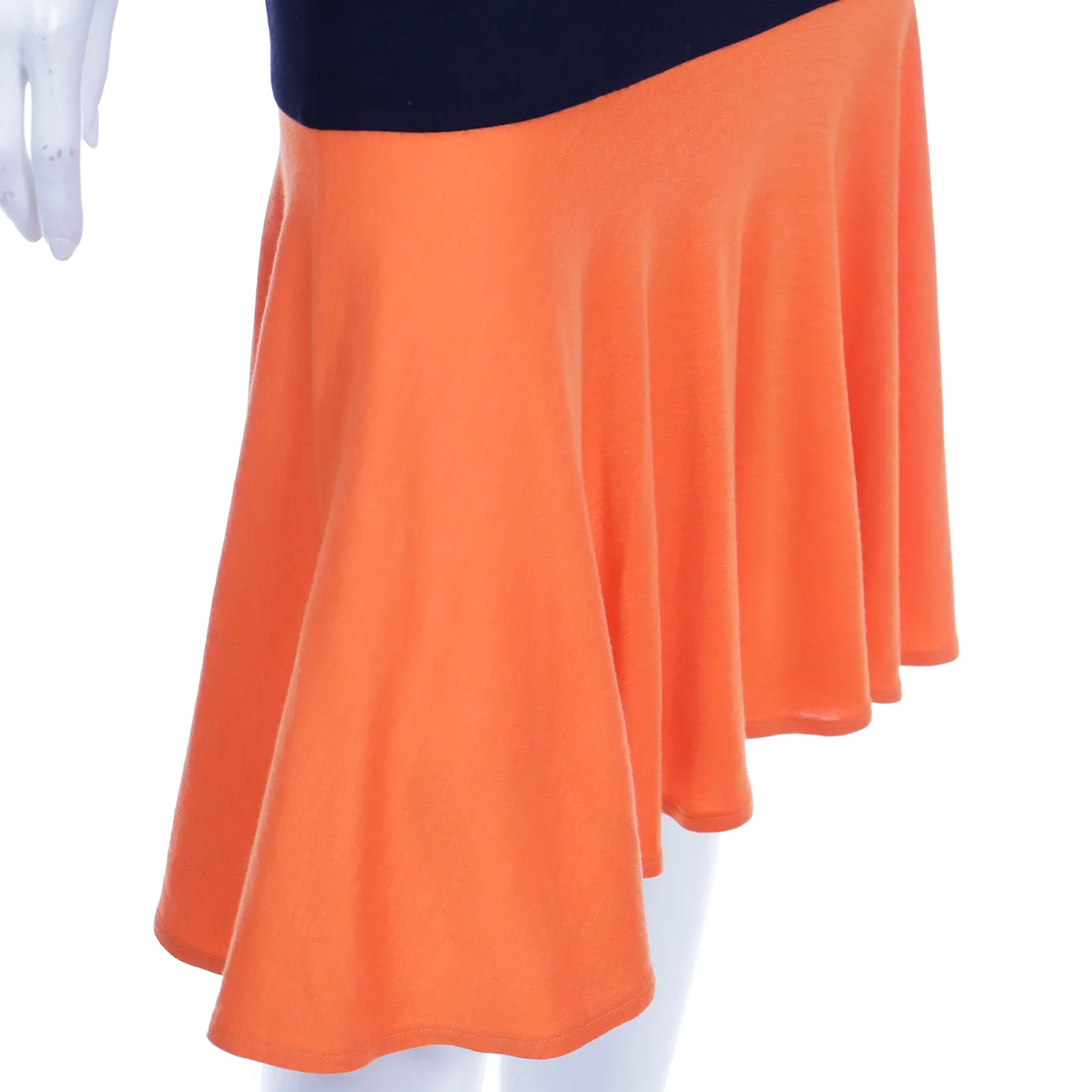 1980s Rare Patrick Kelly Color Block Black & Orange Dress