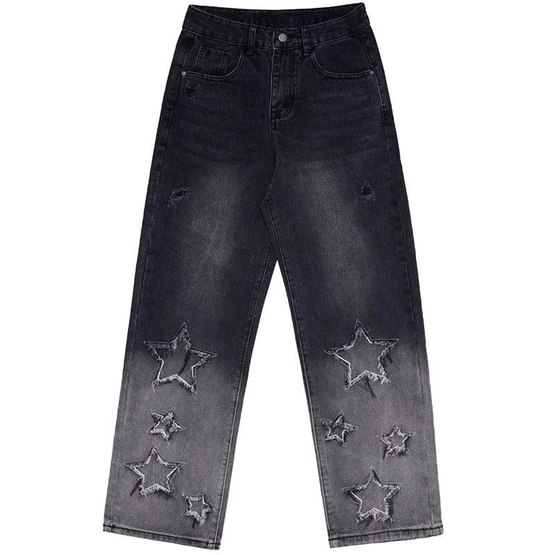 1984 Gradient Jeans Fringed Stars