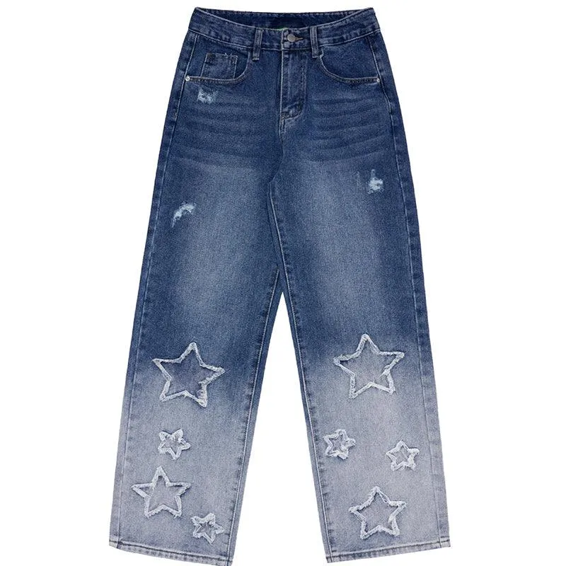 1984 Gradient Jeans Fringed Stars