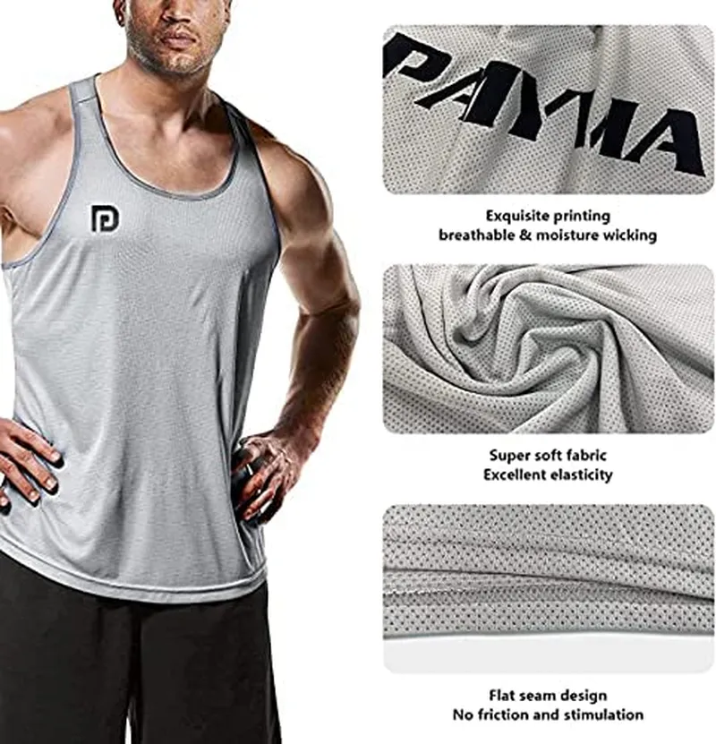 3 Pack Men's Muscle Shirts Dri Fit Gym Workout