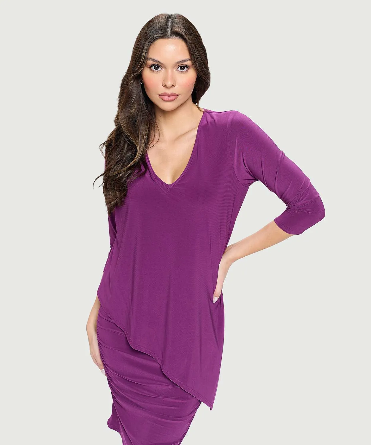 3/4 Sleeve Versatile Tunic Top & Dress