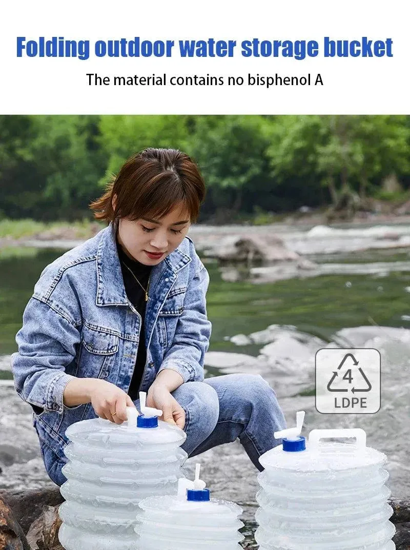 5-15L Capacity Car Collapsible Outdoor Water Bucket Portable Driving Water Tank Container Faucet Ведро For Camping Picnic H