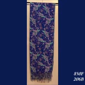 850F - 206B , Fringed scarf with turtles