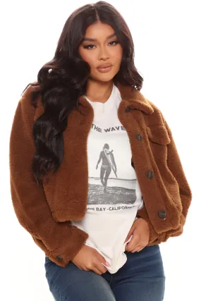 A Little Warmer Faux Fur Jacket - Chocolate