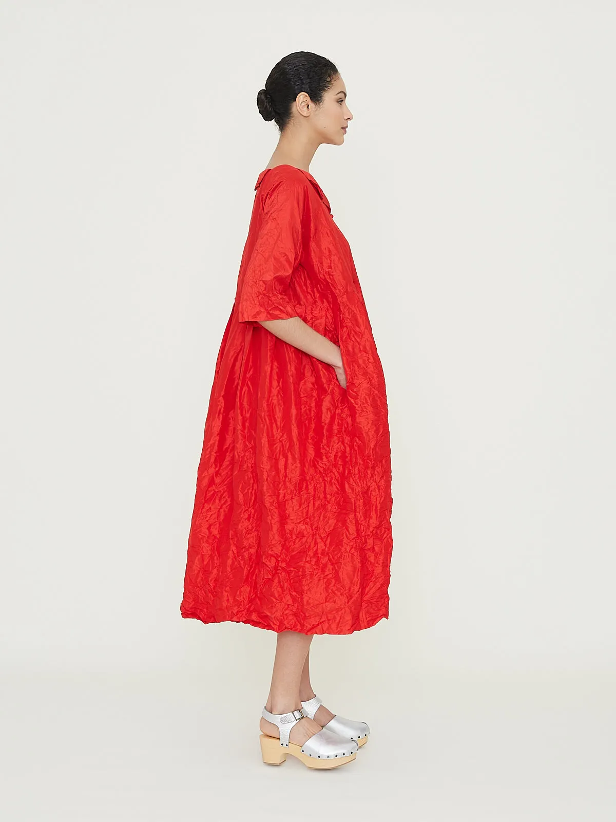 Abito Dress Operaio Nido Lavato in Fired Red