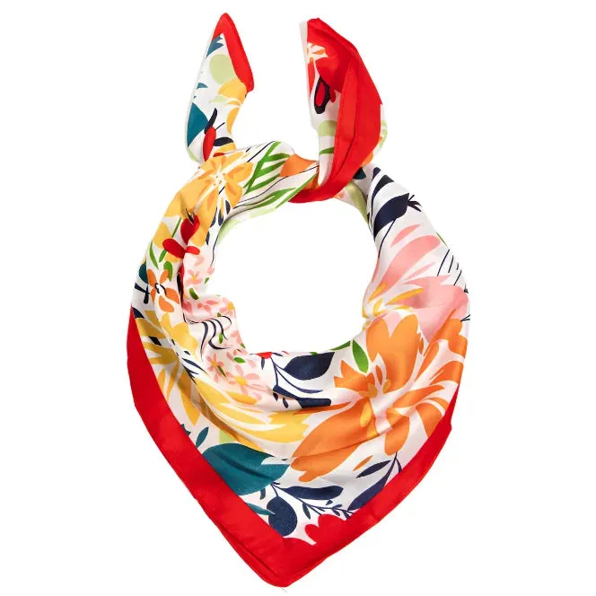 Abstract Floral Print Scarf