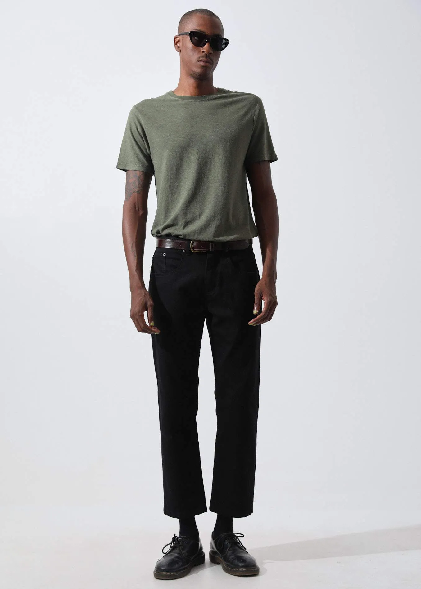 Afends Mens Classic - Hemp Standard Fit Tee - Burnt Olive