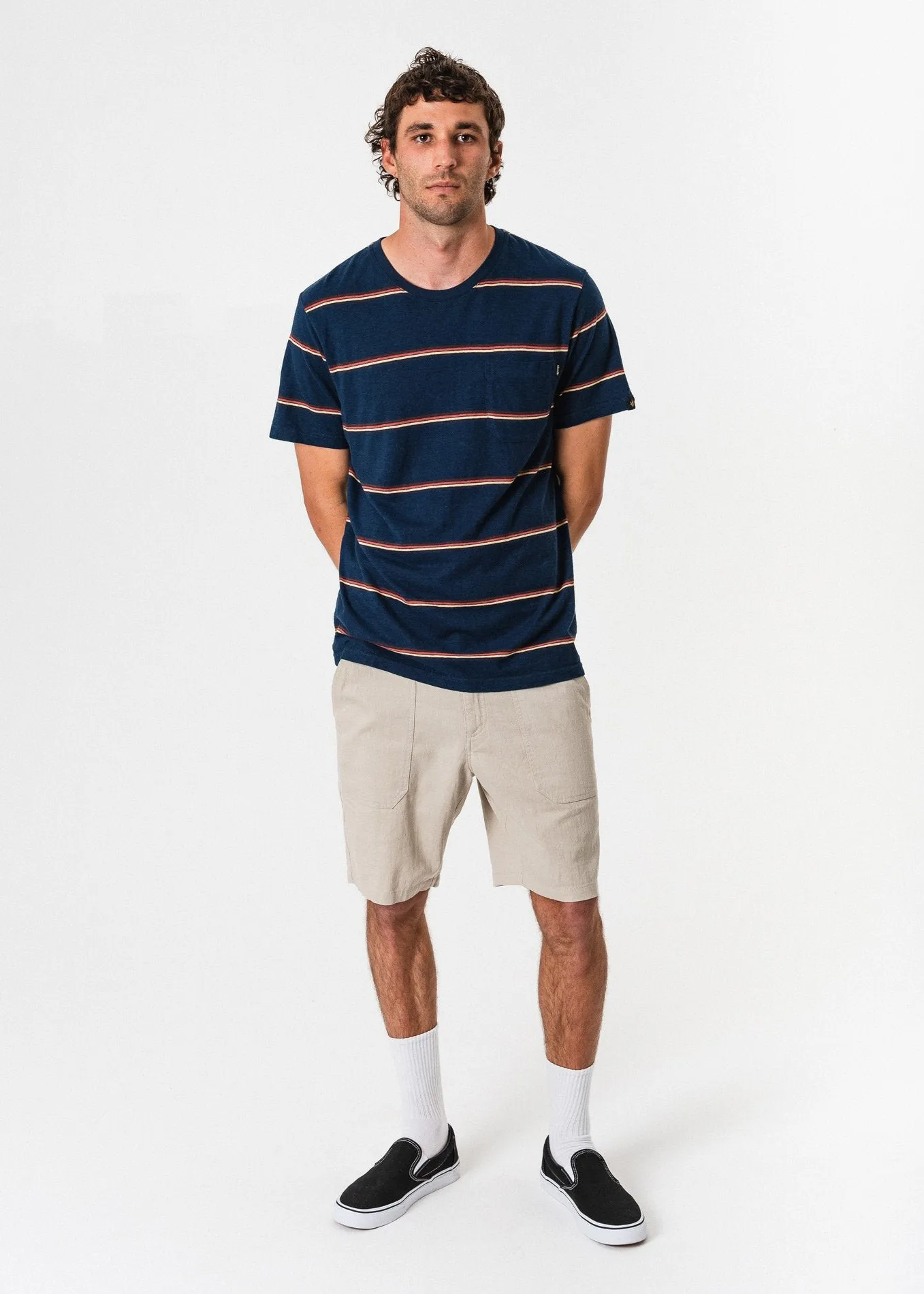 Afends Mens Wanderer - Hemp Standard Fit Pocket Tee