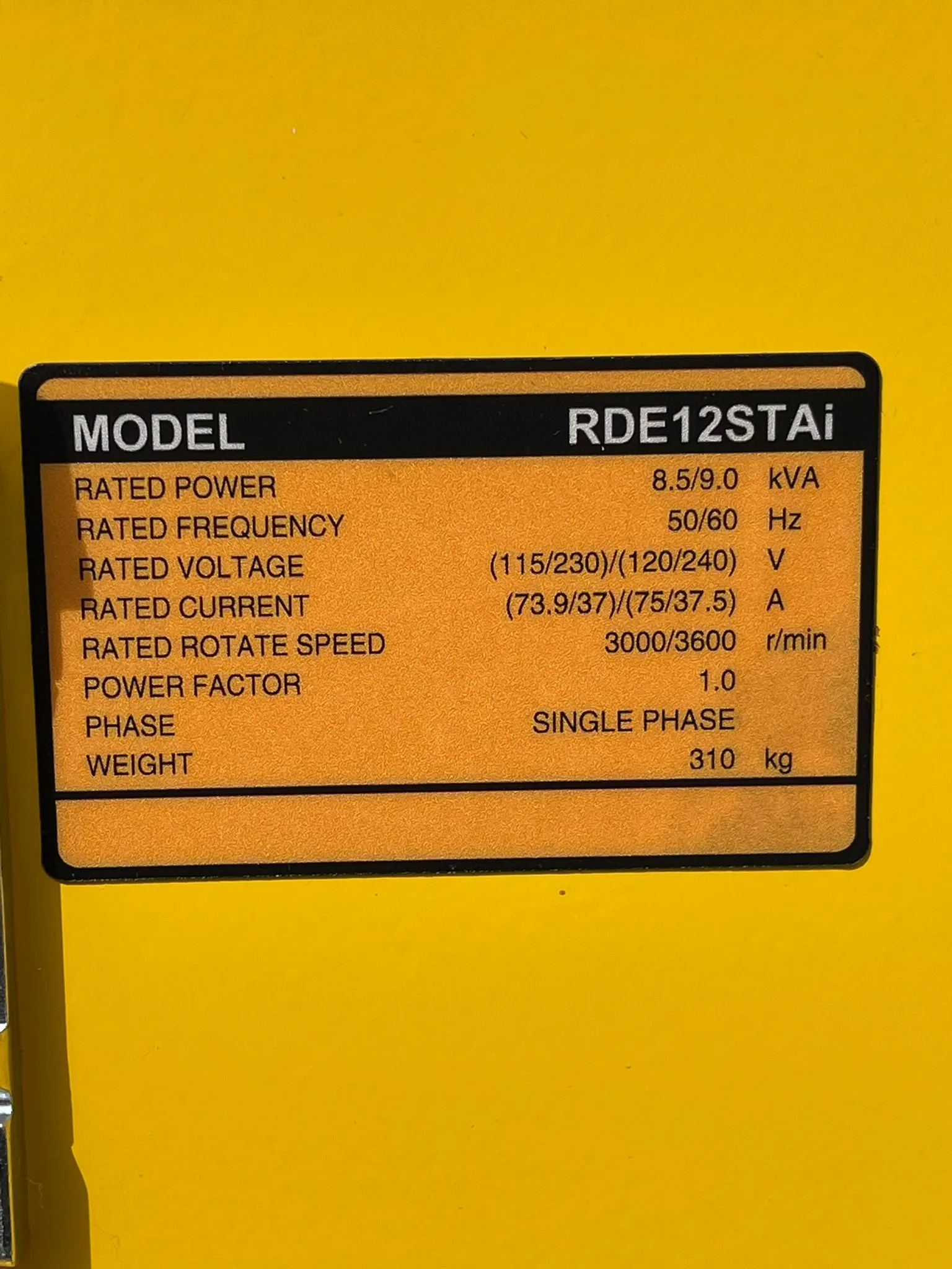 Aiko 8.5kva 240V 50hz 4-stroke Diesel Generator | Model : RDE12STAI