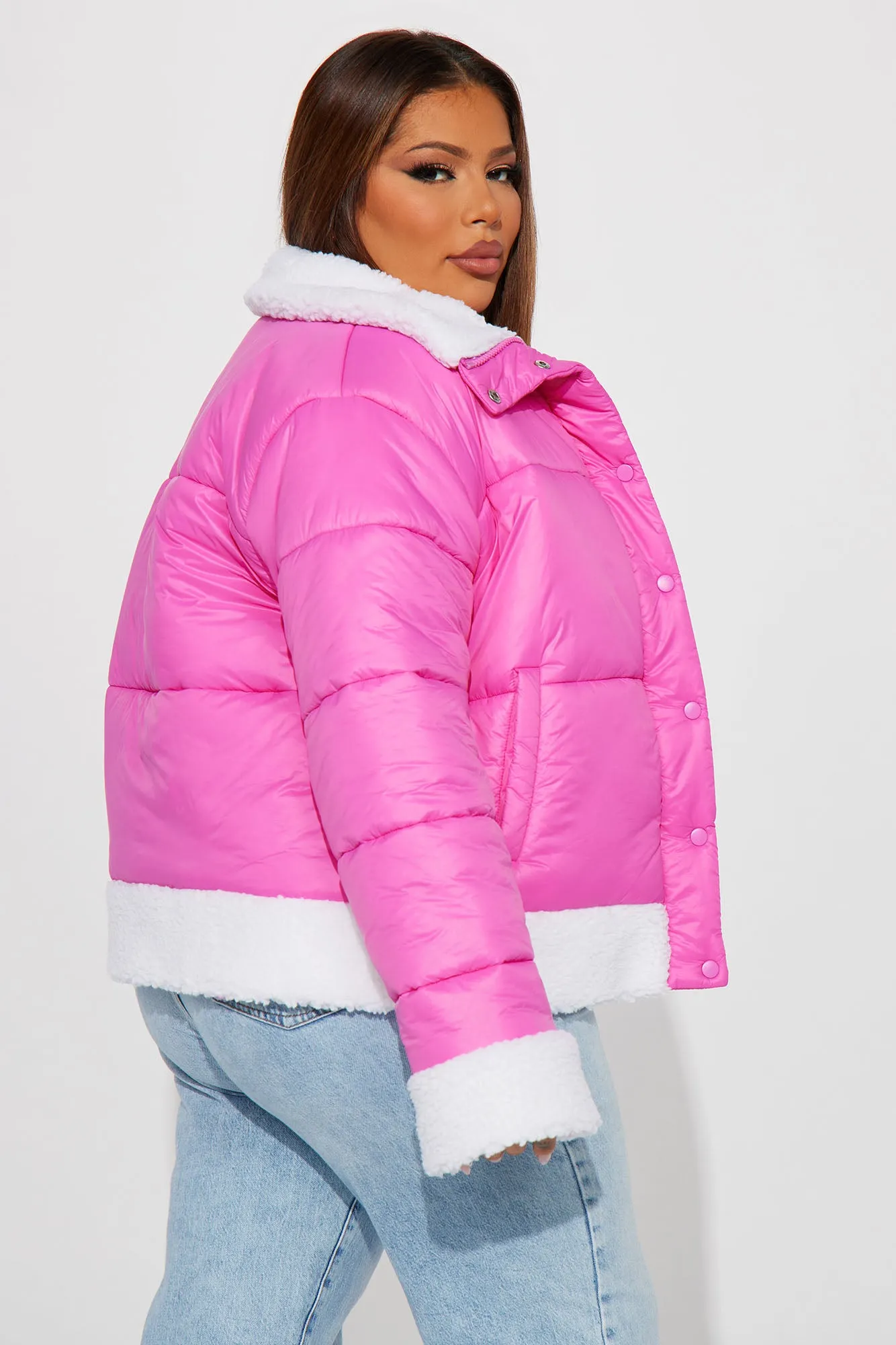 Ain't No Other Puffer Jacket - Fuchsia