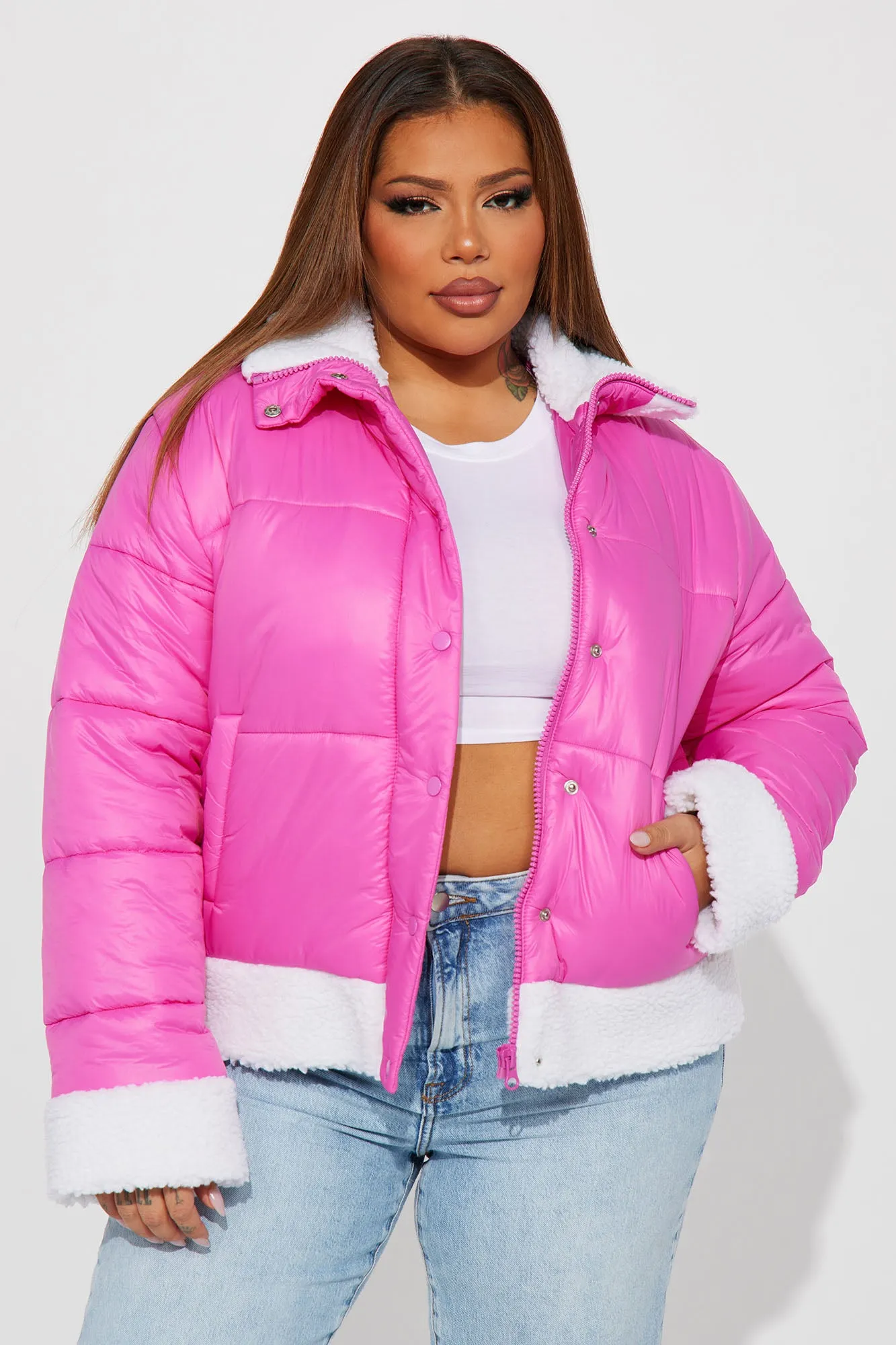 Ain't No Other Puffer Jacket - Fuchsia