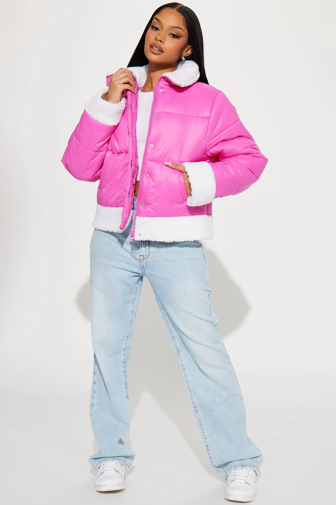 Ain't No Other Puffer Jacket - Fuchsia