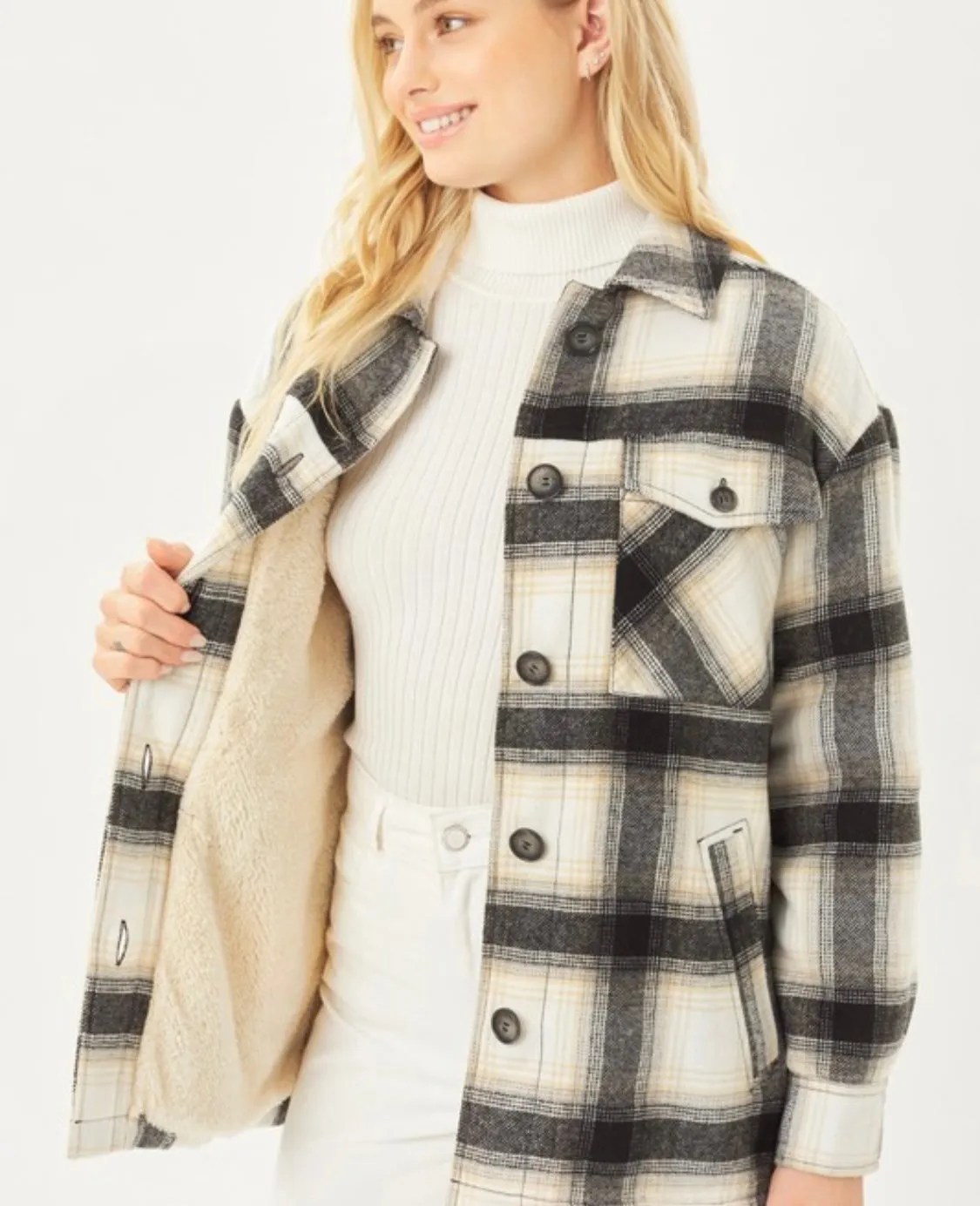 All Bundled Up Plaid Shacket