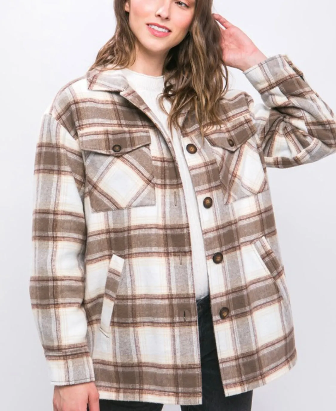 All Bundled Up Plaid Shacket