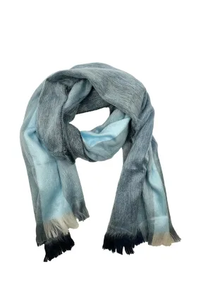 Alpaca Wrap Striped Multi Colour Light Blue