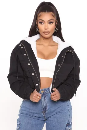 Amara Crop Jacket - Black