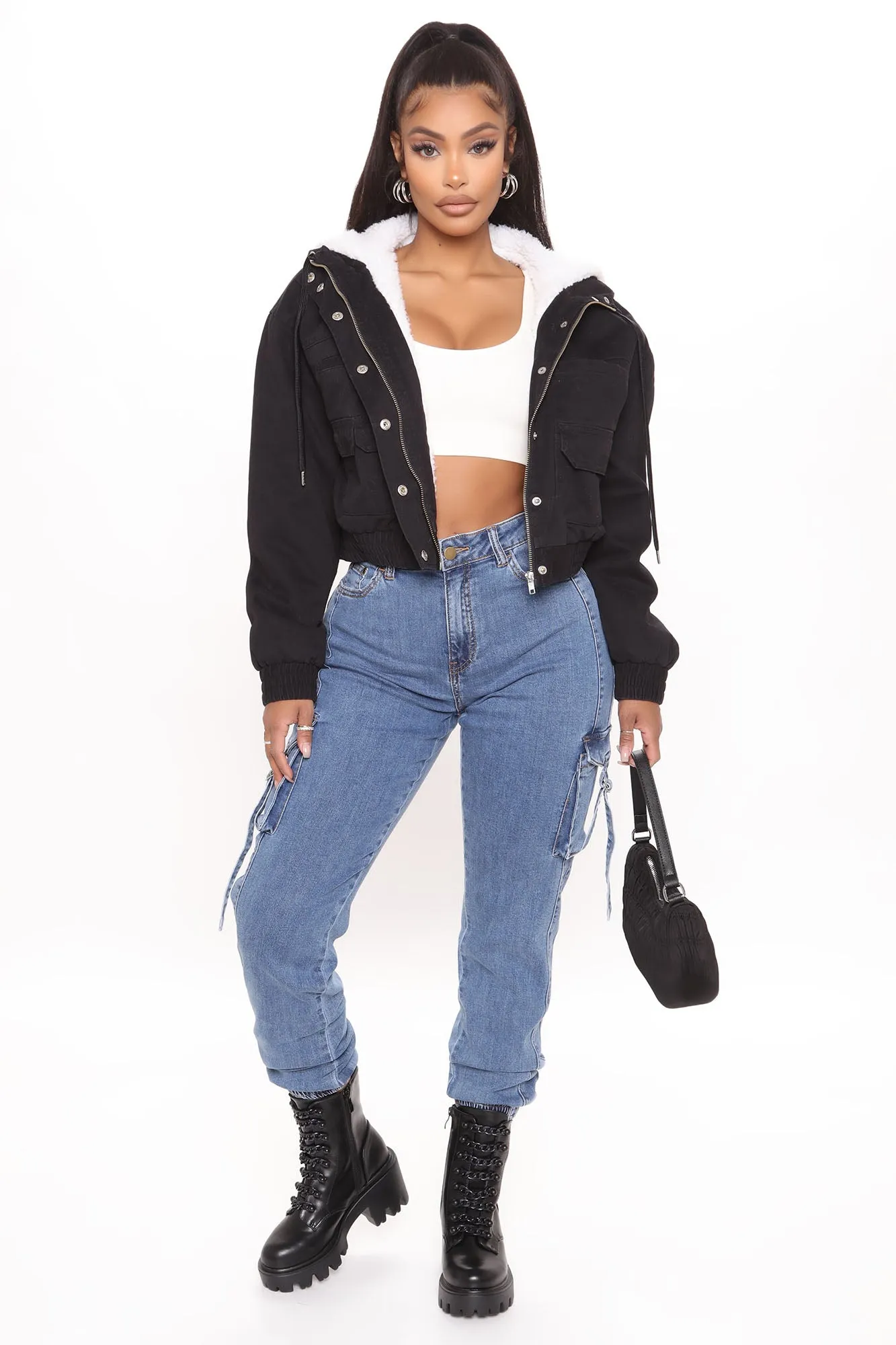 Amara Crop Jacket - Black