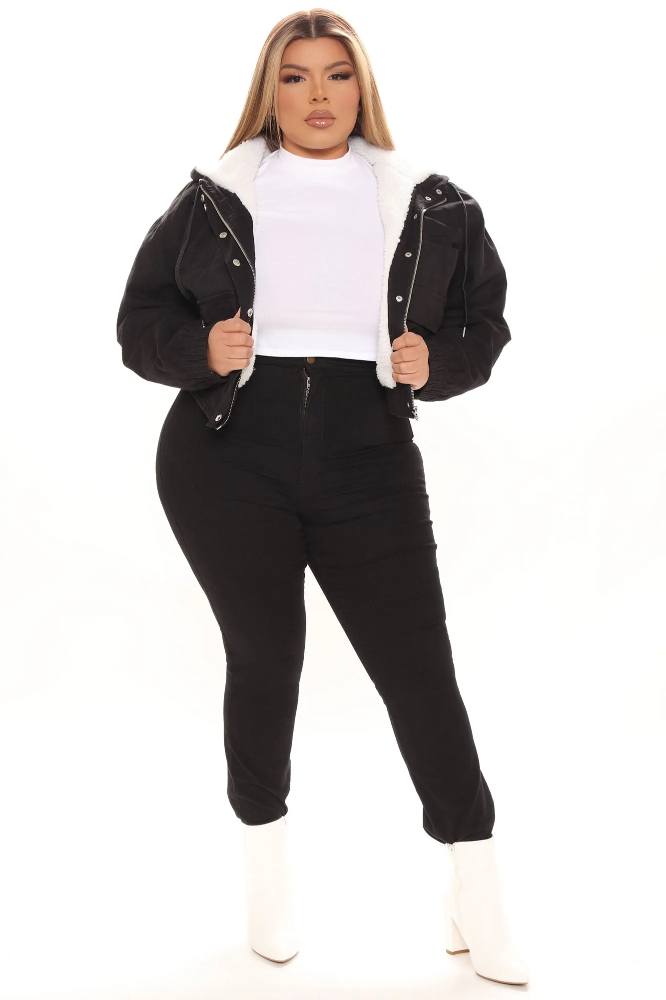 Amara Crop Jacket - Black