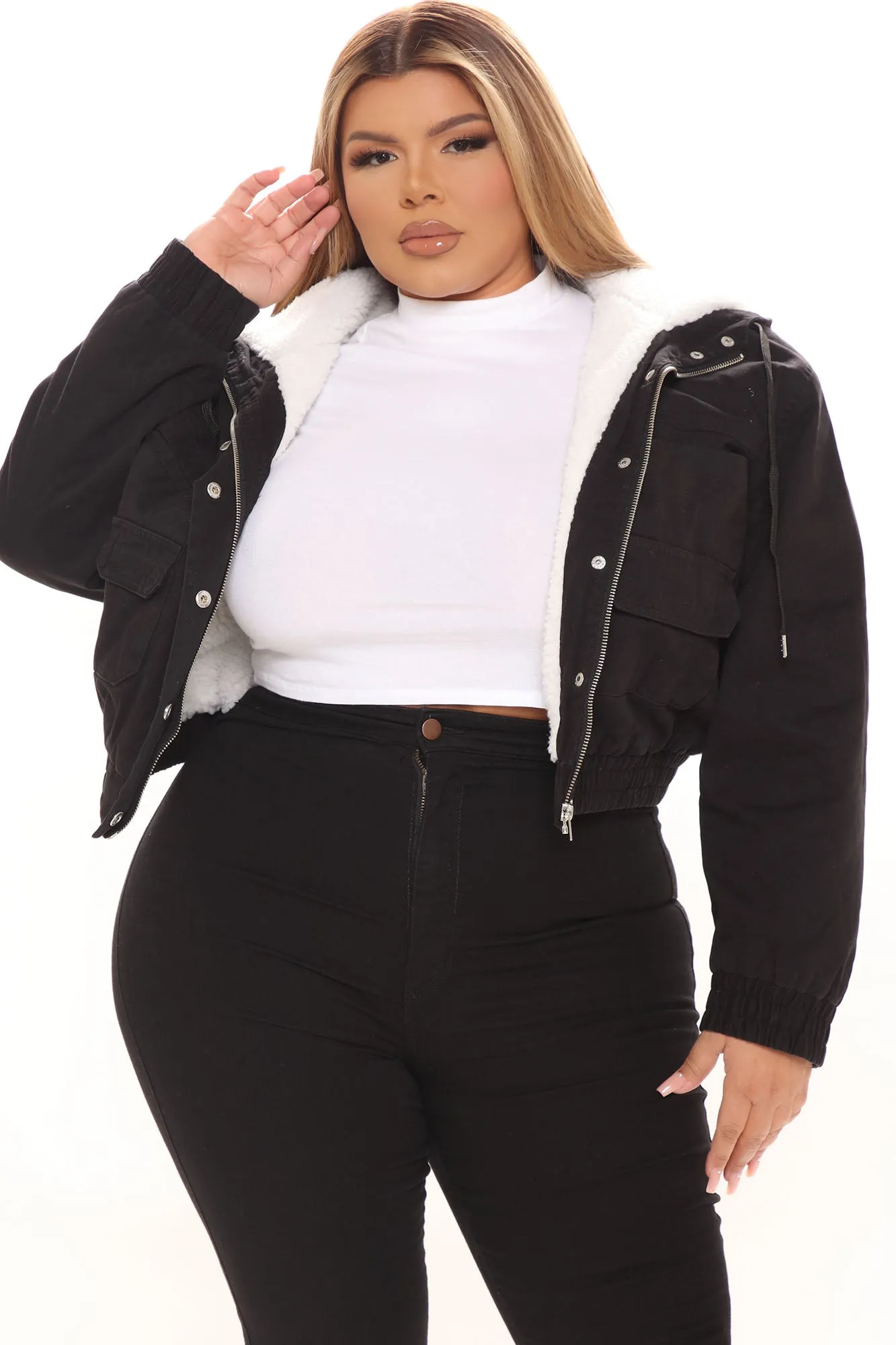 Amara Crop Jacket - Black