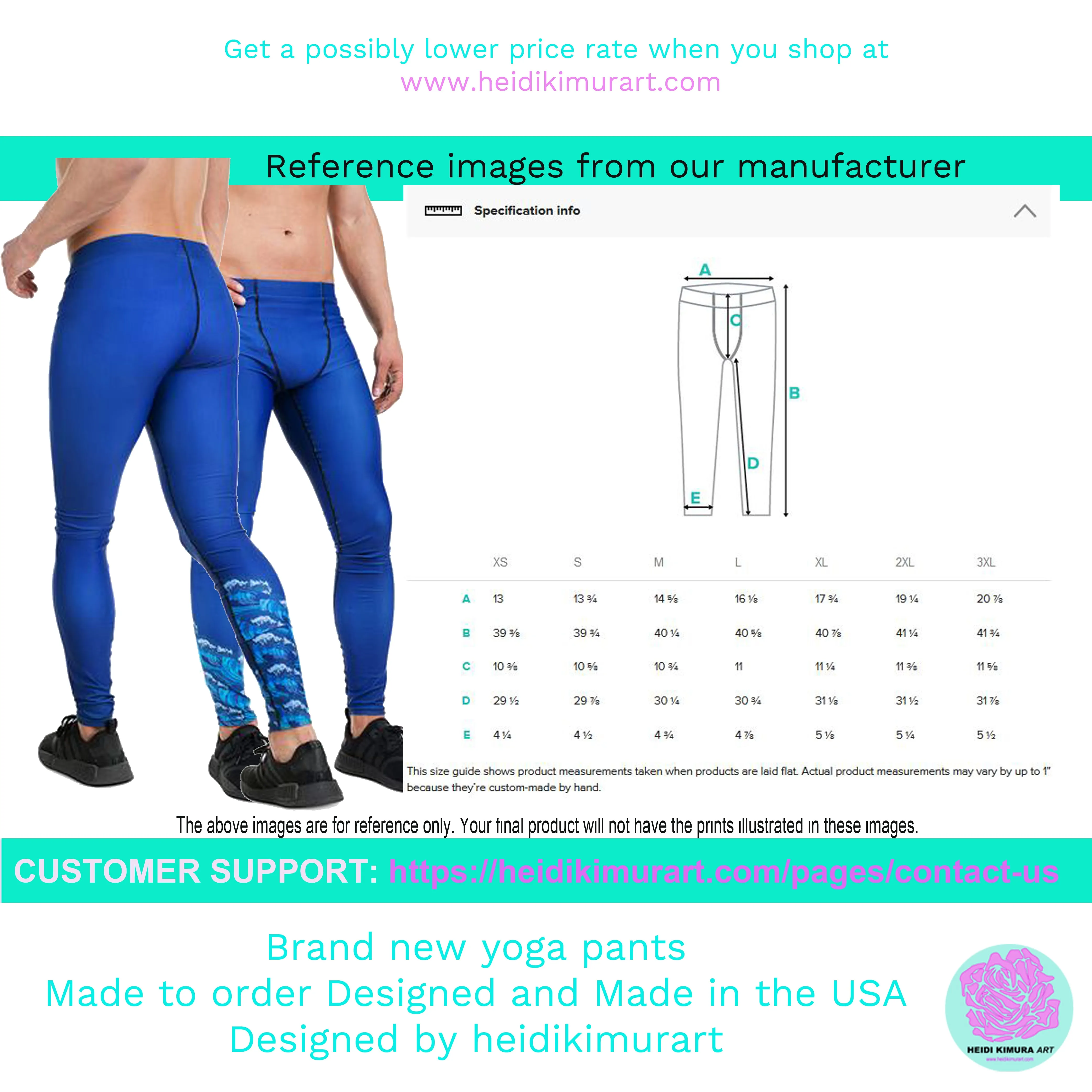 Aqua Blue Men's Tights, Water Texture Best Leggings Stretchy Comfy Tights Pants Meggings For Men- Made in USA/EU