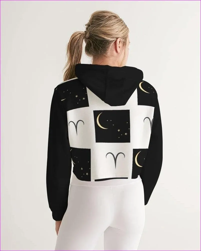 Aries Moon  Womens Cropped Hoodie