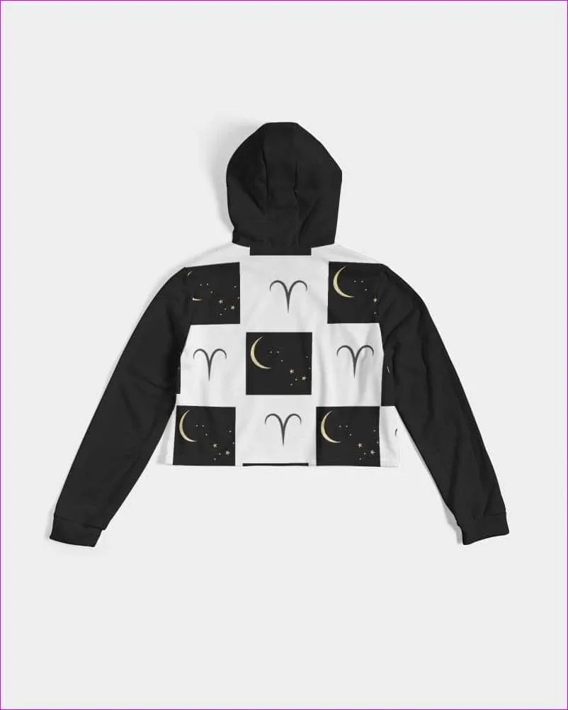 Aries Moon  Womens Cropped Hoodie