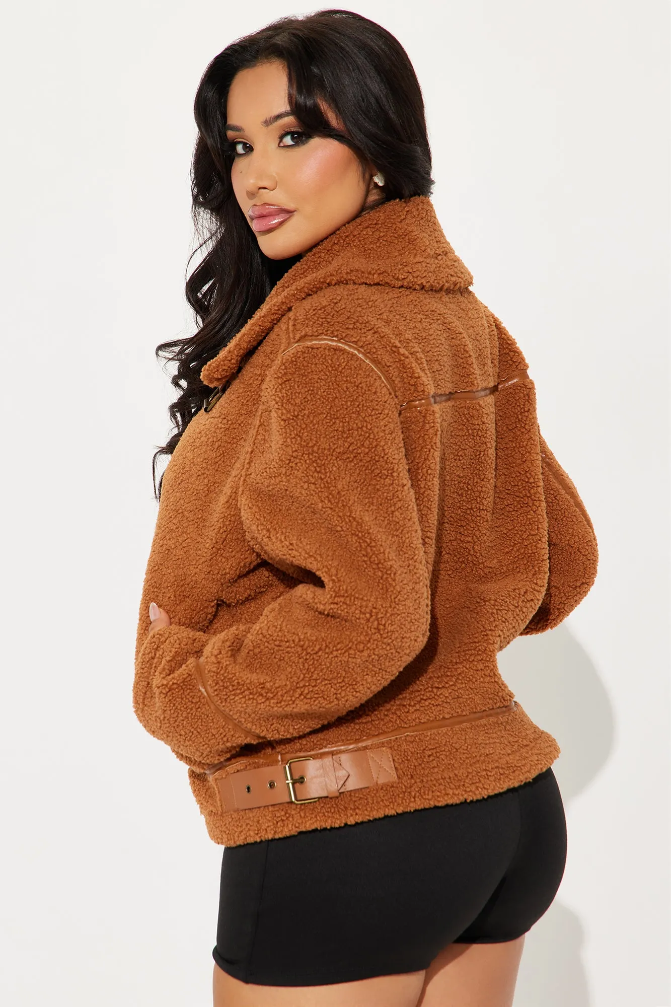 Arin Sherpa Moto Jacket - Camel