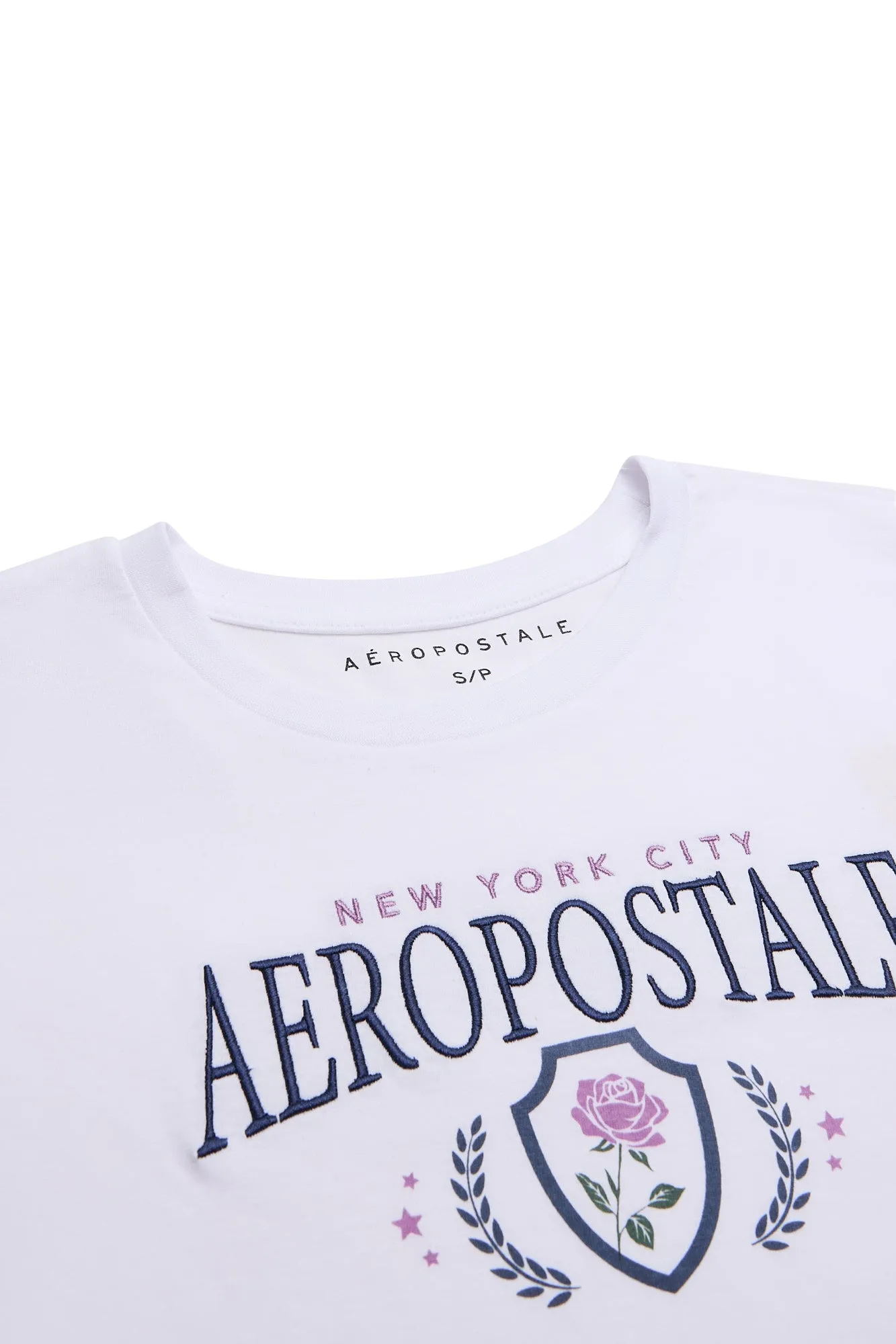 Aéropostale Crest Rose Embroidered Classic Tee