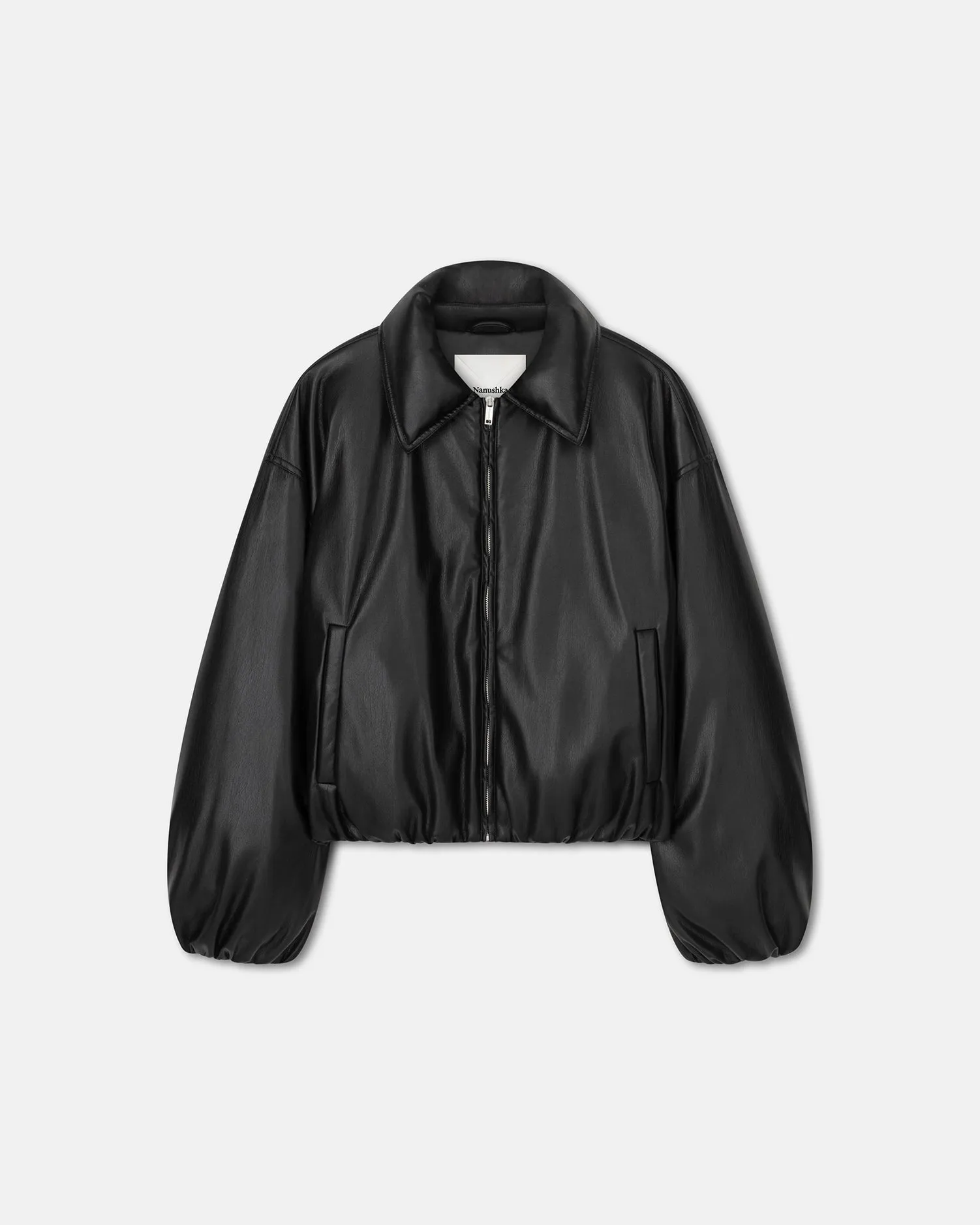 Asger - Padded Okobor™ Alt-Leather Jacket - Black