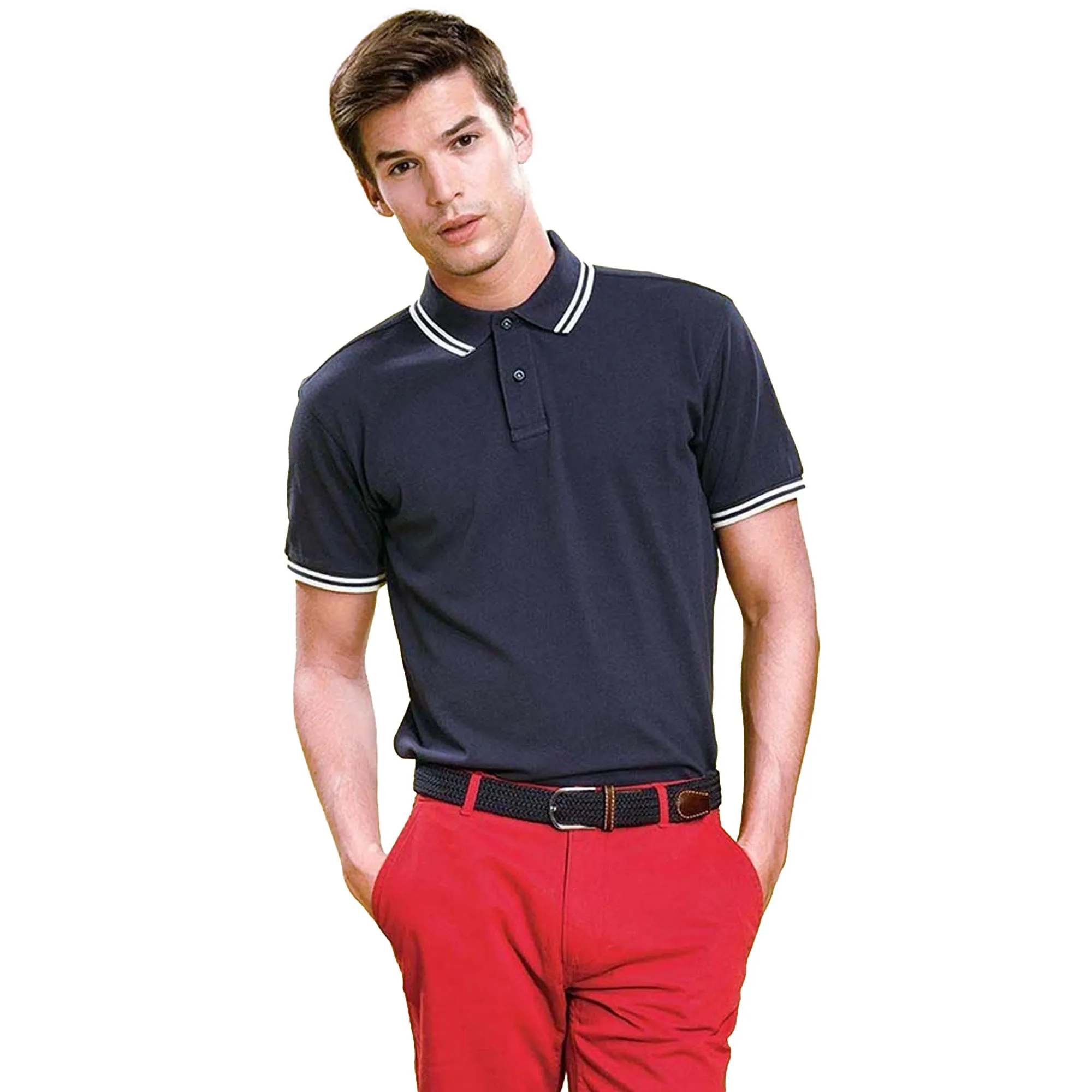 Asquith & Fox Mens Classic Fit Tipped Polo Shirt