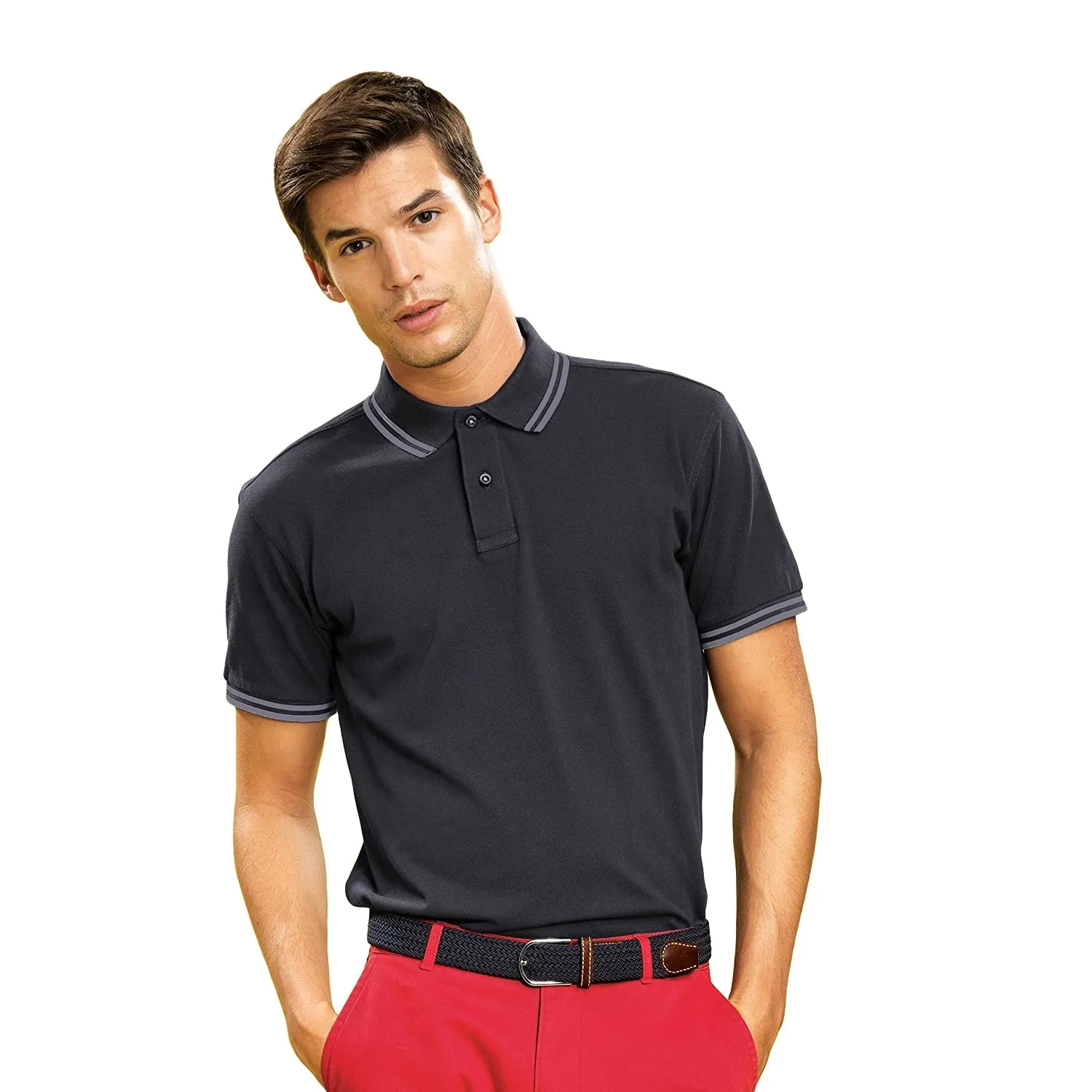 Asquith & Fox Mens Classic Fit Tipped Polo Shirt