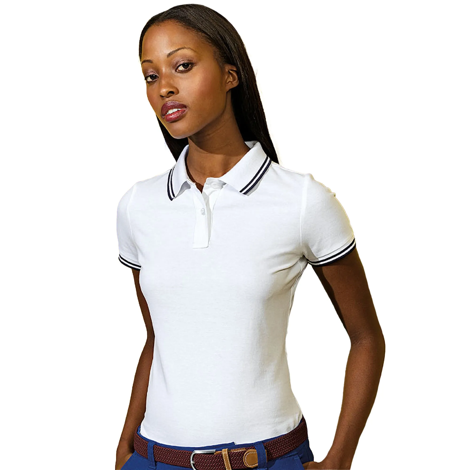 Asquith & Fox Womens/Ladies Classic Fit Tipped Polo