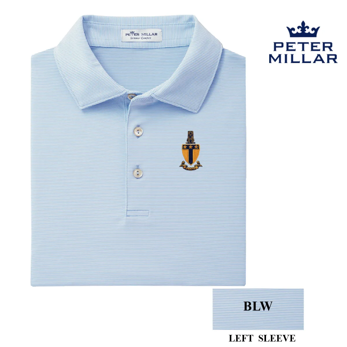 ATO Personalized Peter Millar Jubilee Stripe Stretch Jersey Polo with Crest