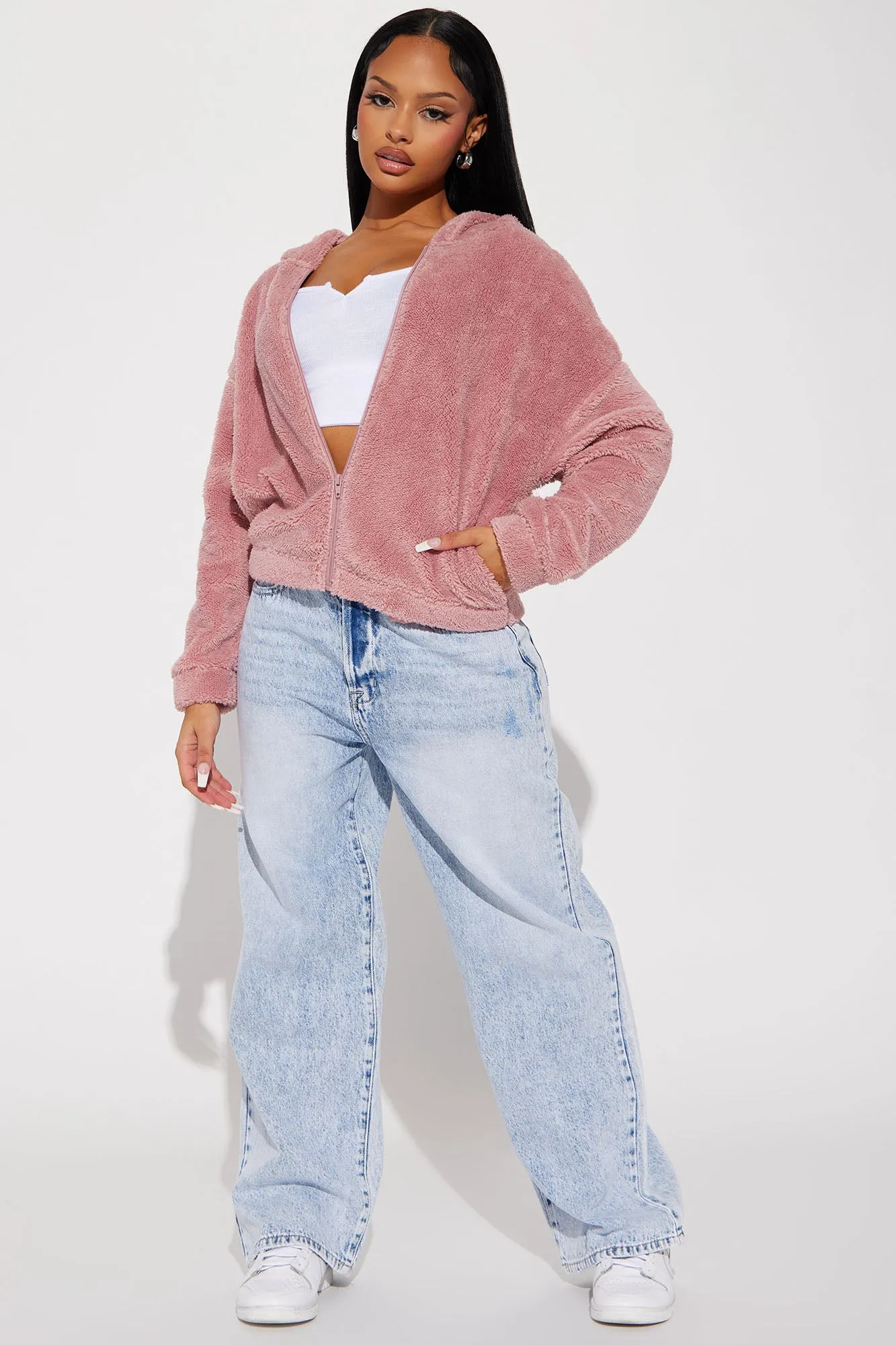 Augie Sherpa Lounge Jacket - Mauve