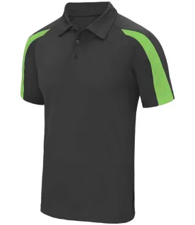 AWDis Cool Contrast Polo Shirt | Charcoal/Lime Green