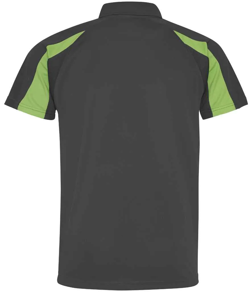 AWDis Cool Contrast Polo Shirt | Charcoal/Lime Green