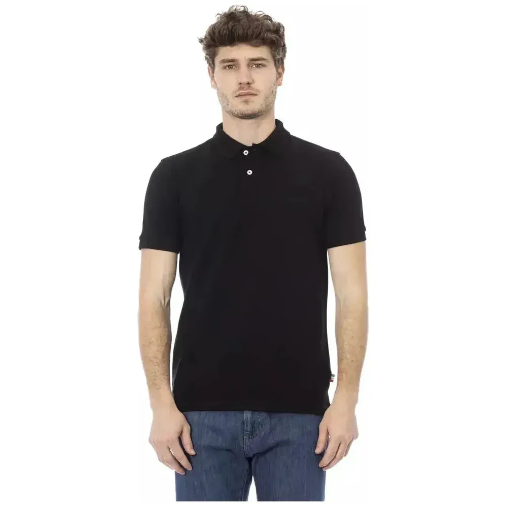 Baldinini Trend Black Cotton Men Polo