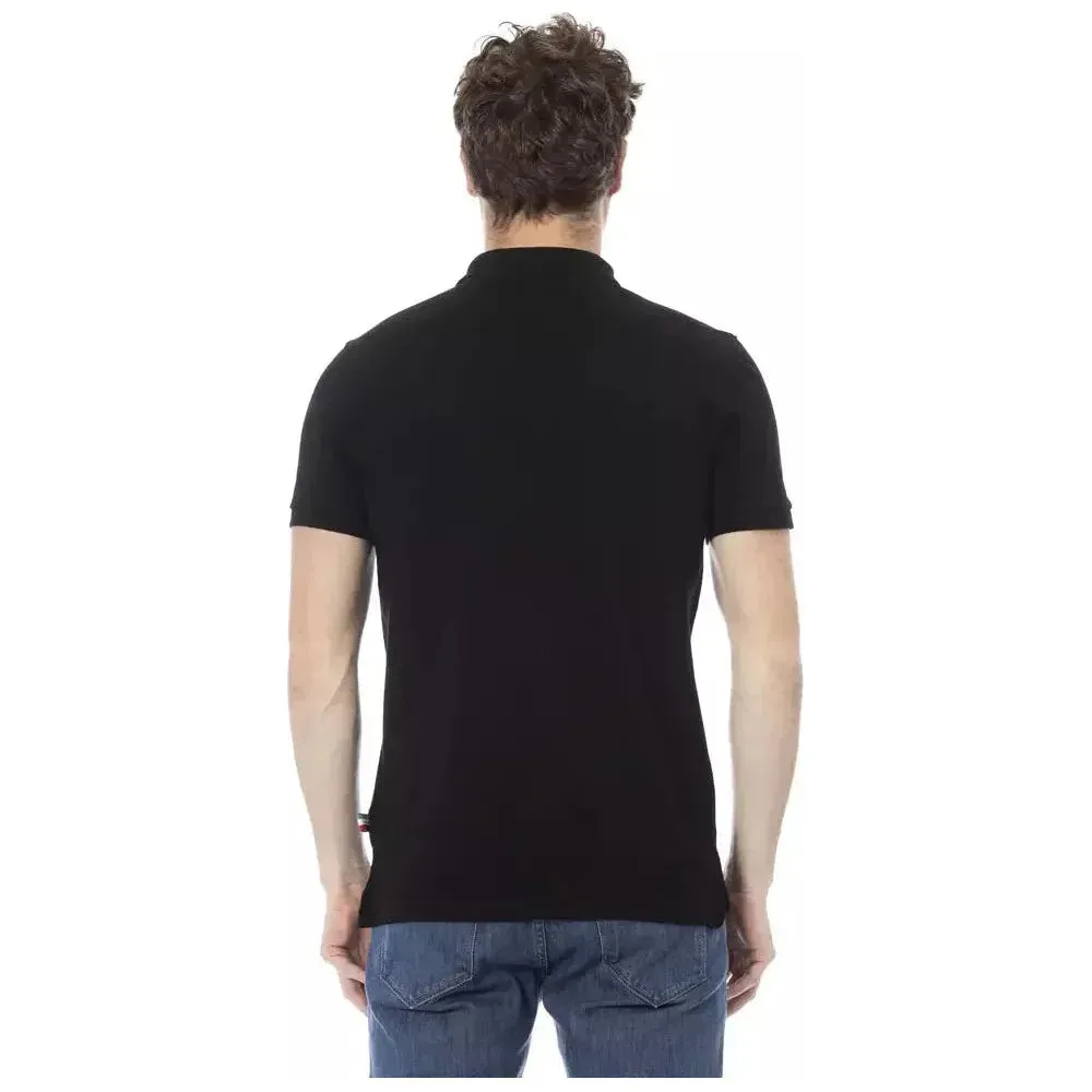 Baldinini Trend Black Cotton Men Polo