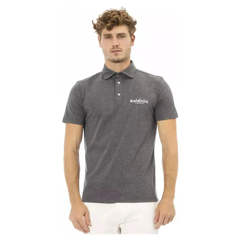 Baldinini Trend Gray Cotton Men Polo