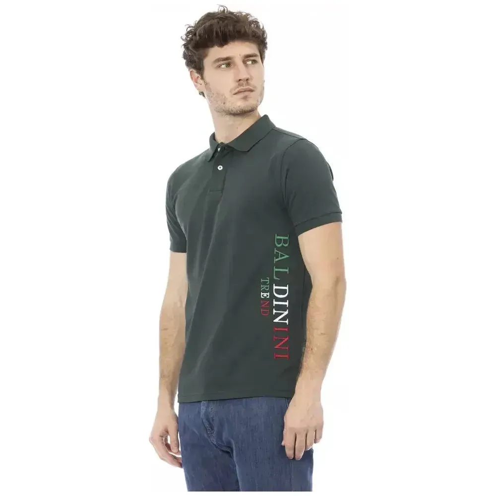 Baldinini Trend Green Cotton Men Polo