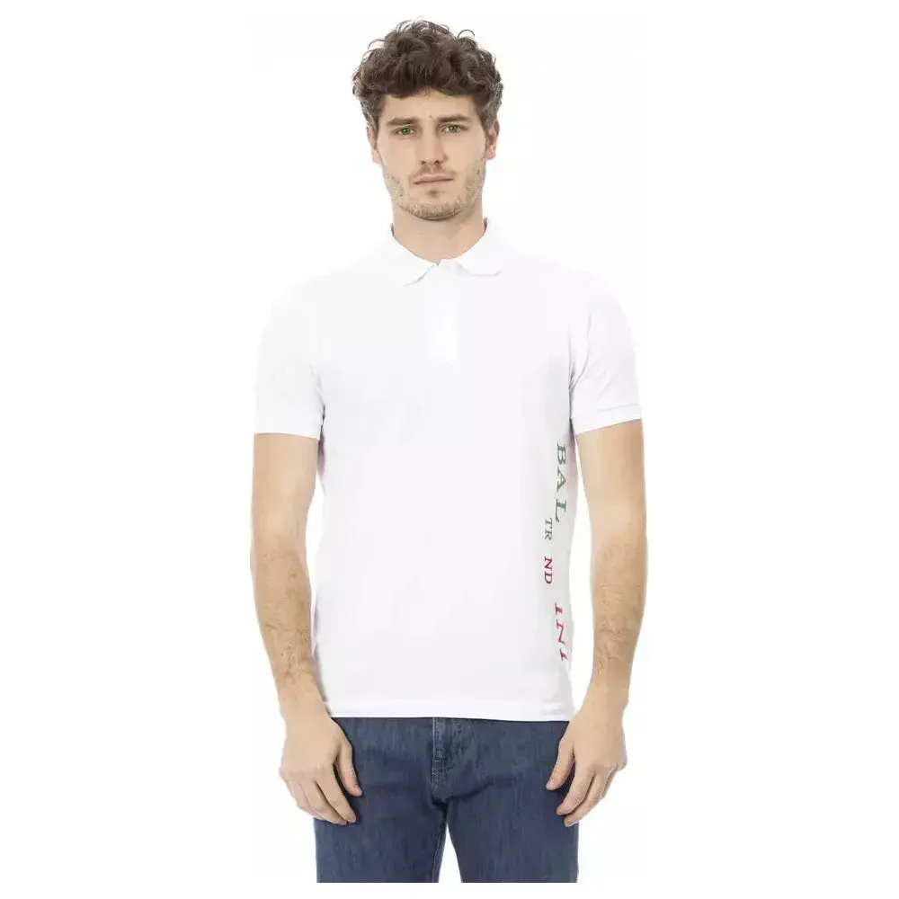 Baldinini Trend White Cotton Men Polo