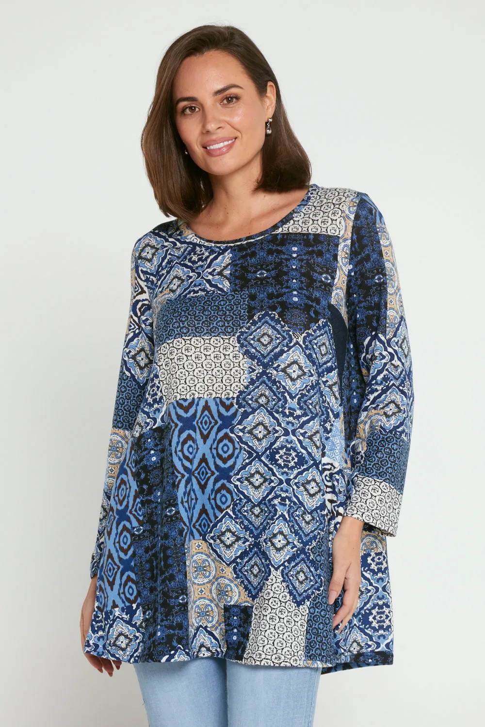 Barb Knit Top - Blue Ceramic